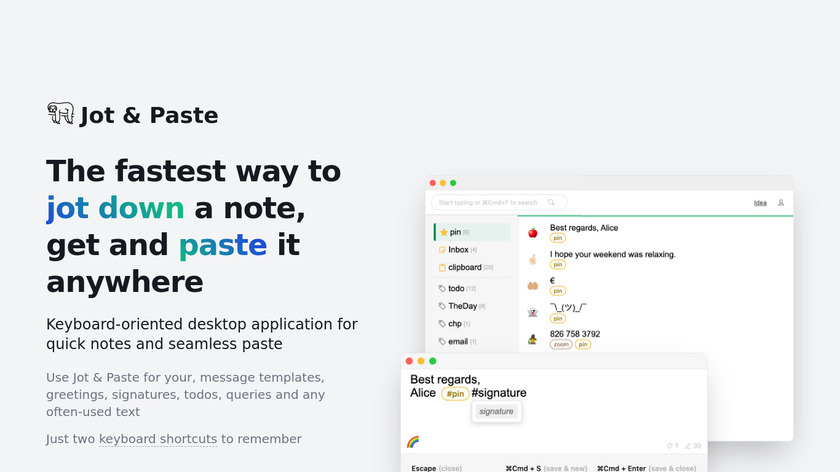 Jot & Paste Landing Page