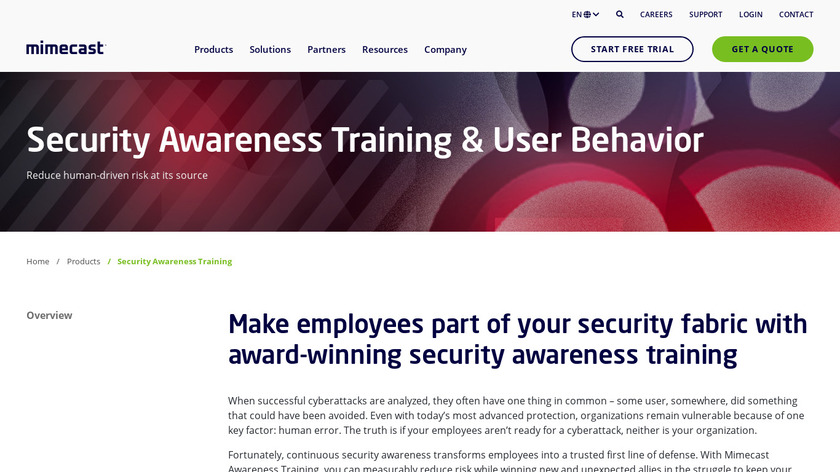 Mimecast Awareness Training Landing Page