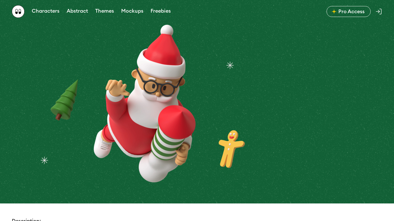 Xmas 3d icons Landing page