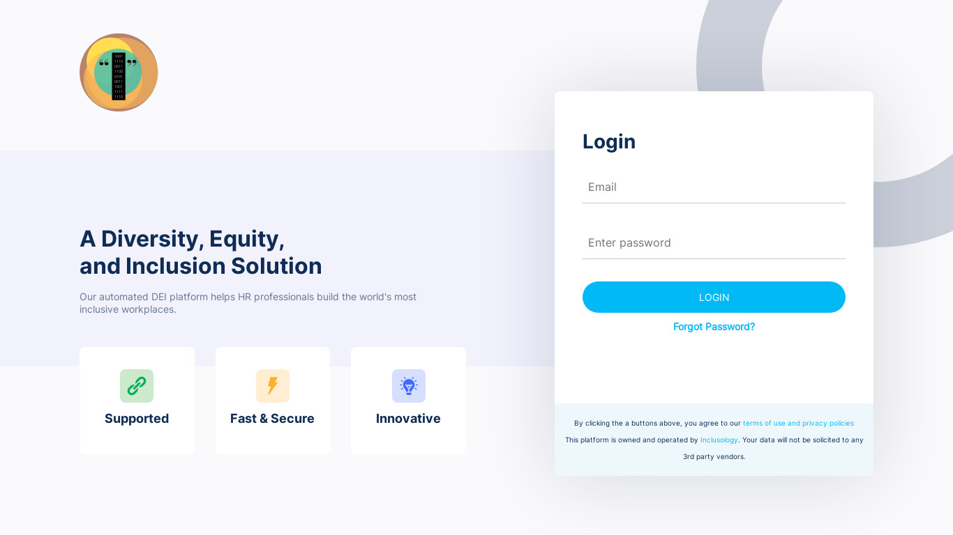 Inclusology Landing page