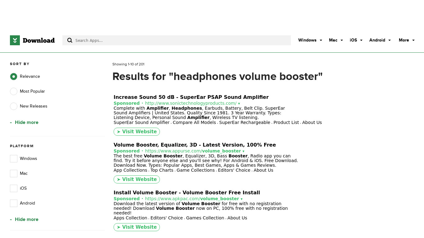 Headphones Loud Volume Booster Landing page