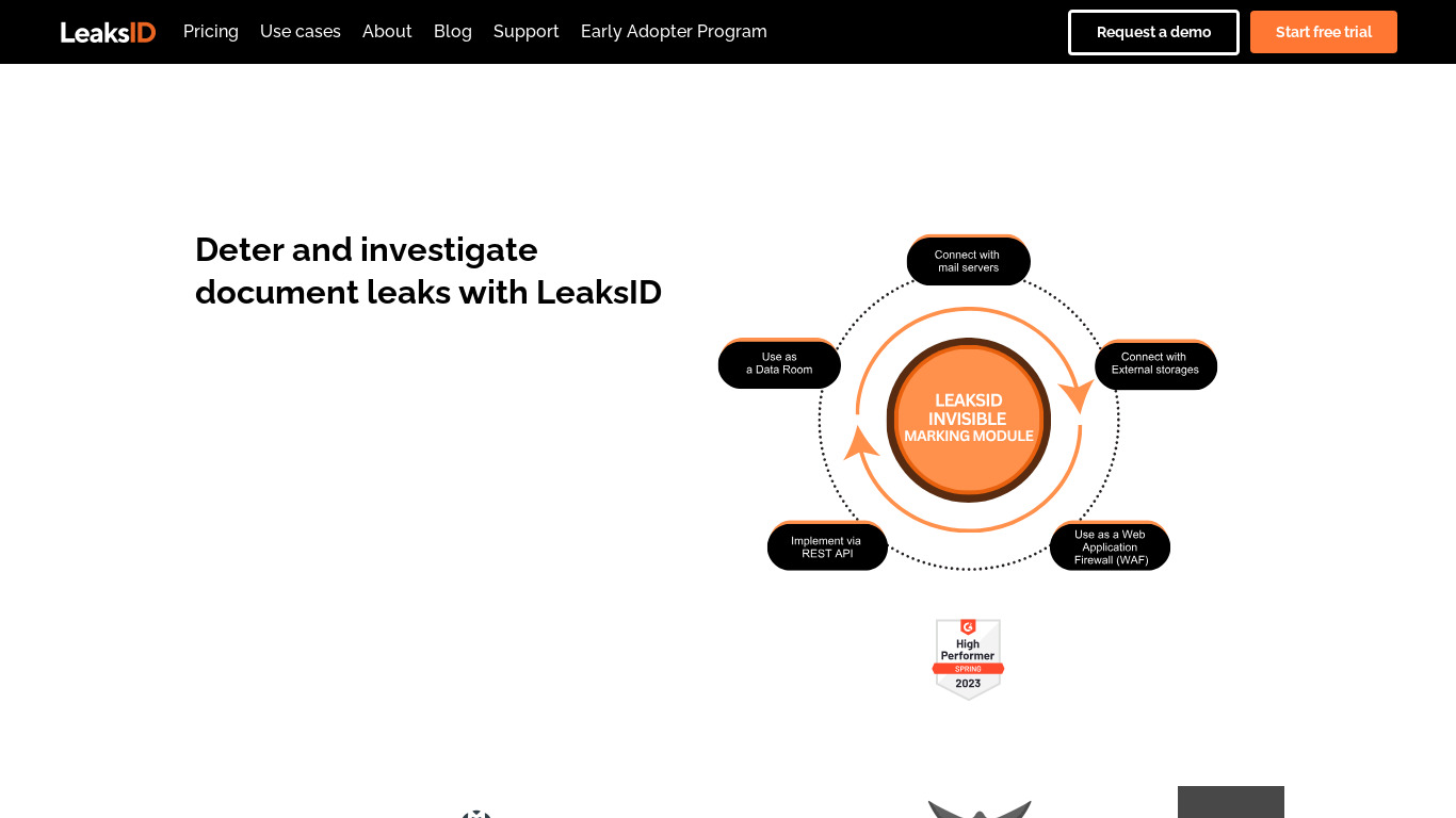 LeaksID Landing page