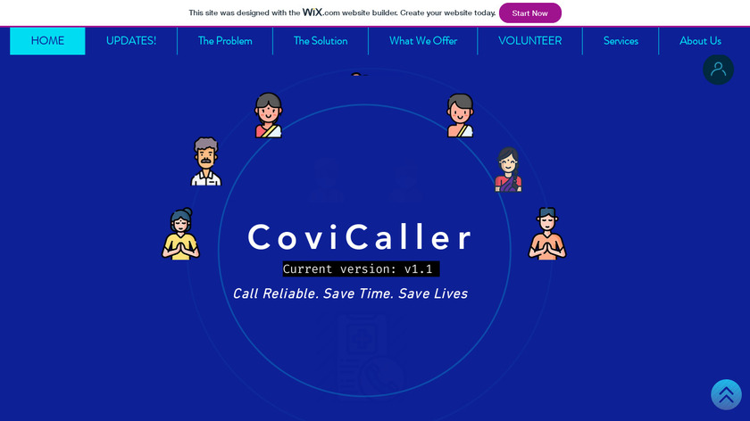 CoviCaller Landing Page