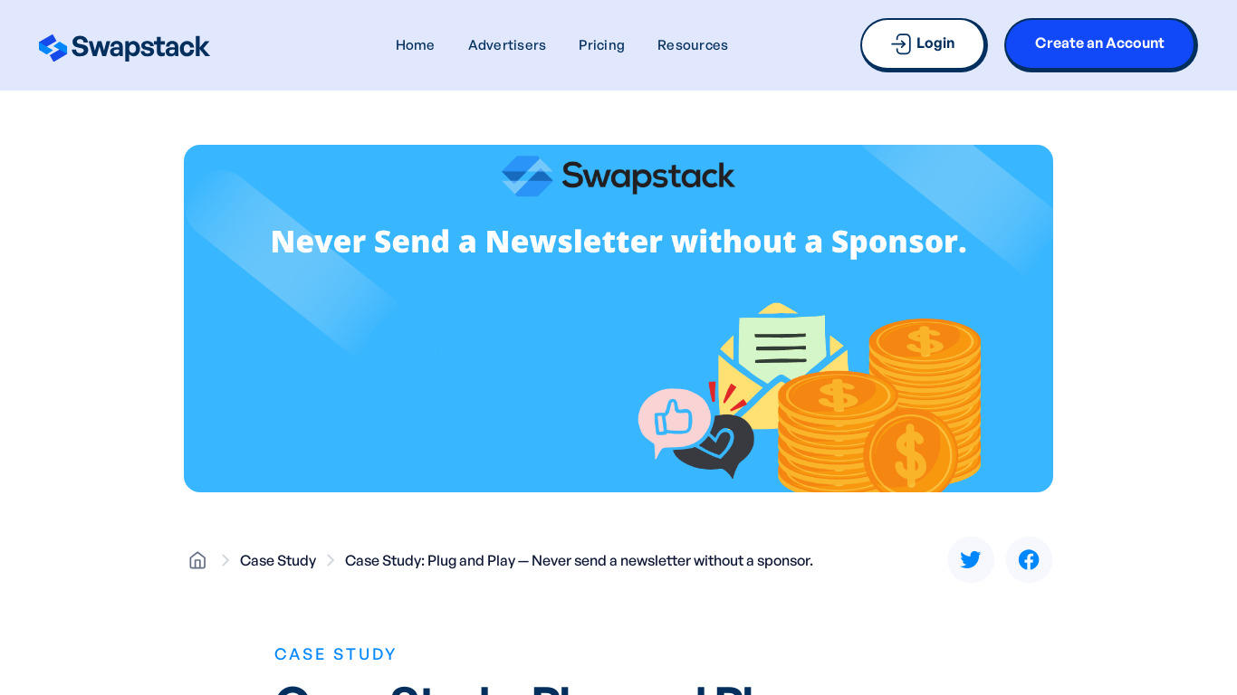 Plug & Play by Swapstack Landing page
