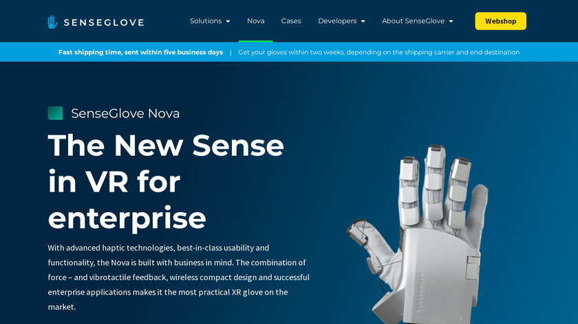 Sense Glove Nova Landing Page