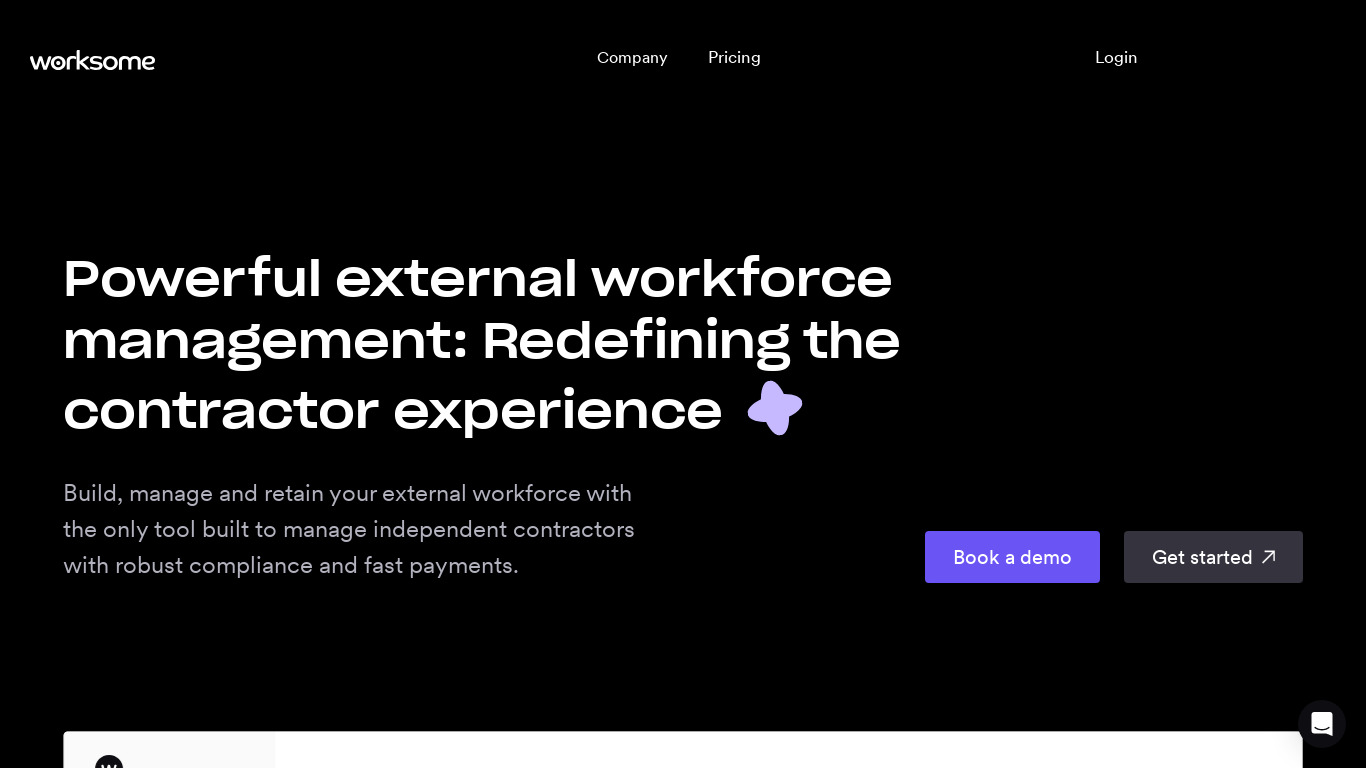 Worksome Landing page