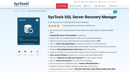 SysTools SQL Server Recovery Manager image