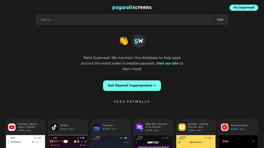 Paywall Screens Landing Page