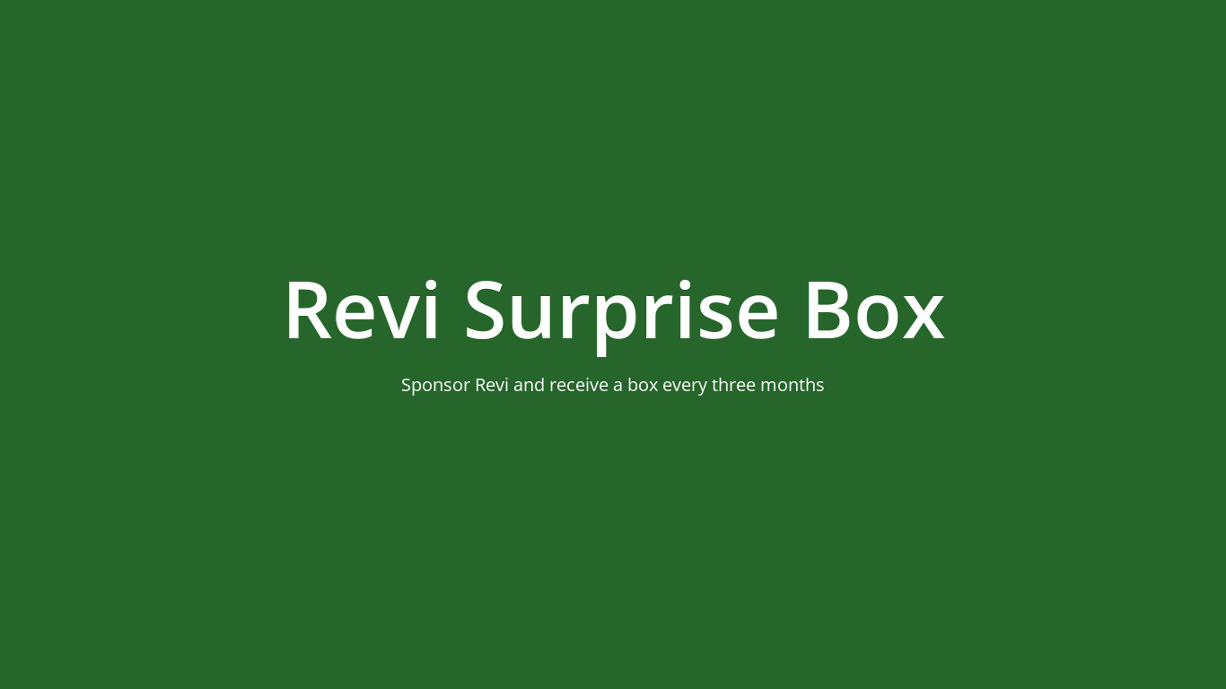 Revi Box Landing page