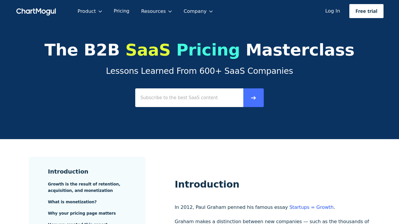 The B2B SaaS Pricing Masterclass Landing page