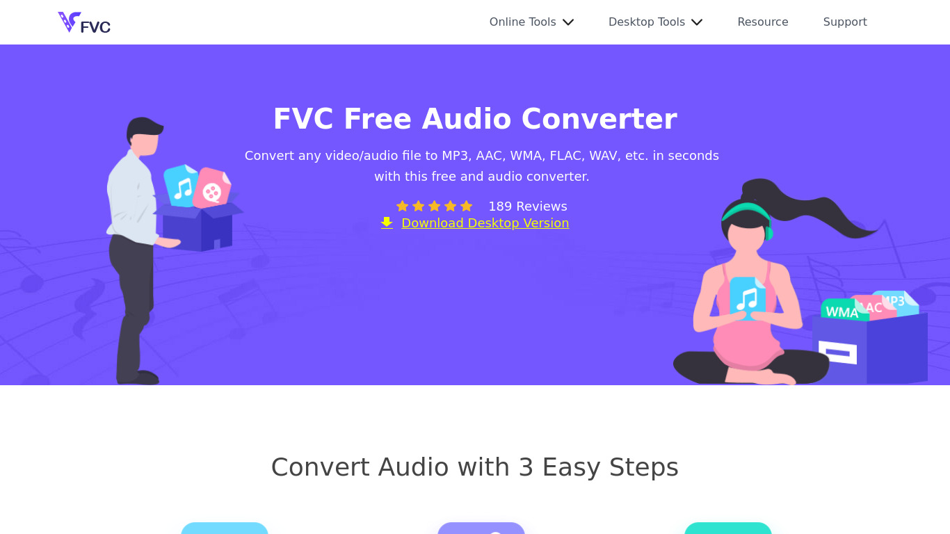 FVC Free Audio Converter Landing page
