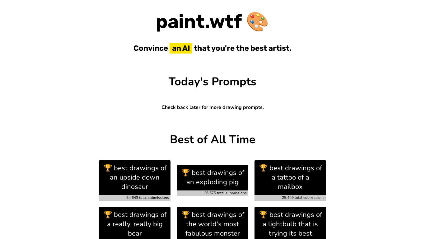 paint.wtf Landing page