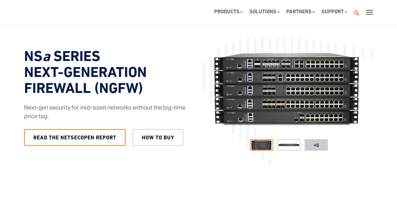 SonicWall NSA Series Landing page