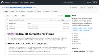 Medical ID Template for Figma image