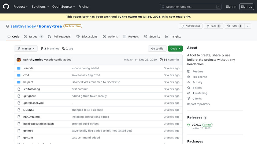 Honey Tree Landing Page