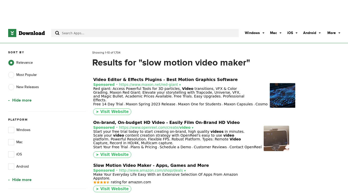 Slow Motion Video Maker Landing page