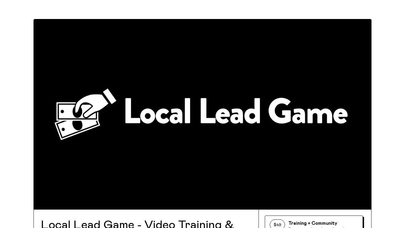 Local Lead Game Landing page