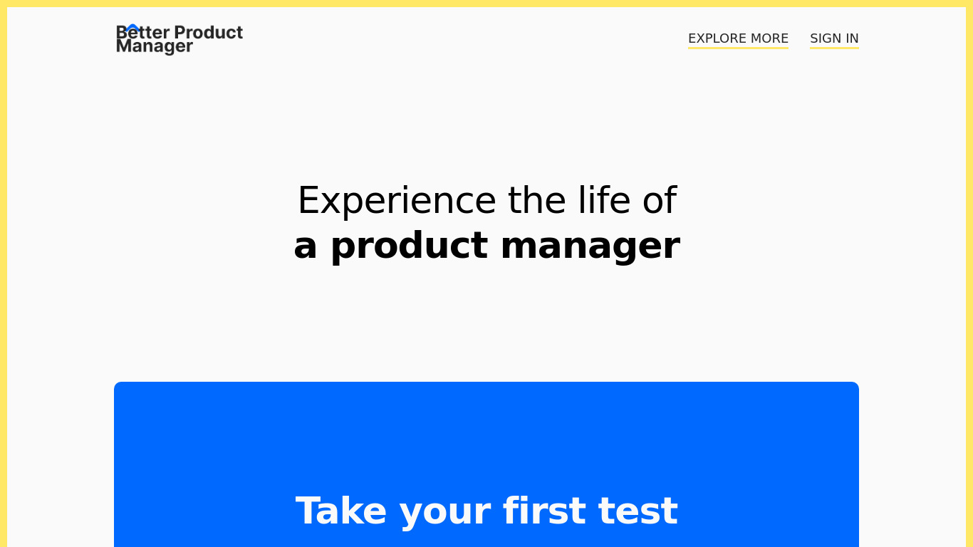 Better Product Manager Landing page