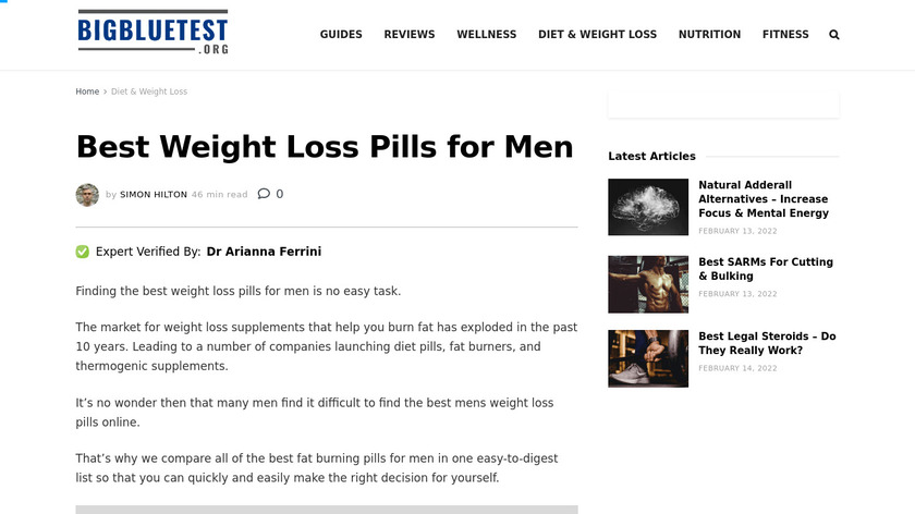 Weight Lose for Men Landing Page