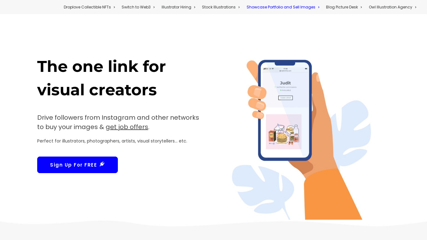 Minty Link Landing page