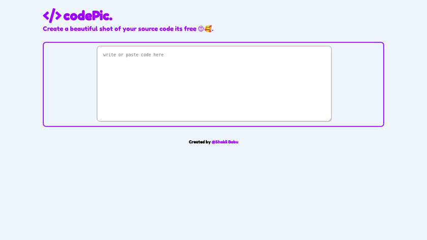 codePic Landing Page