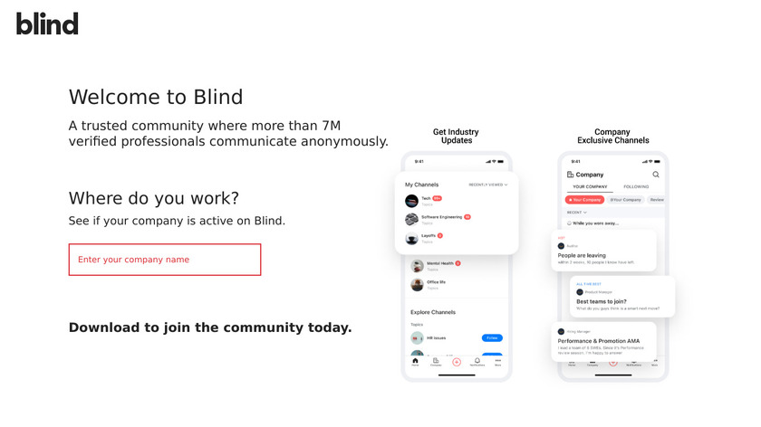 Blind Community Landing Page