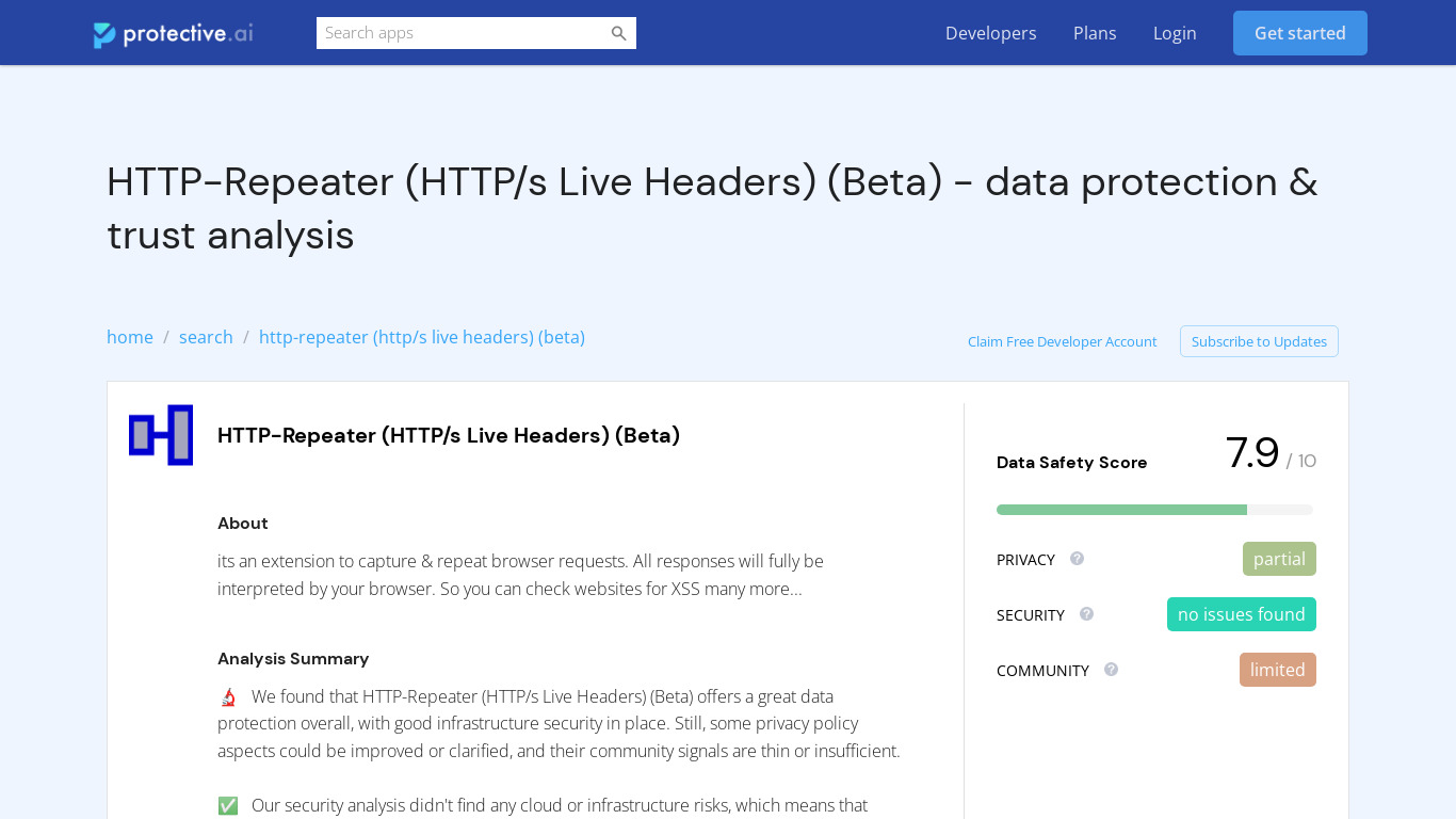 HTTP-Repeater (HTTP/s Live Headers) (Beta) Landing page