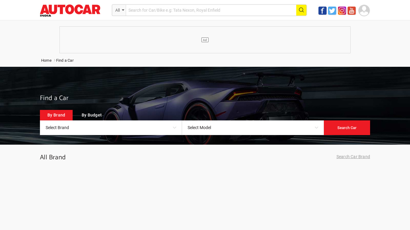India Cars Landing page