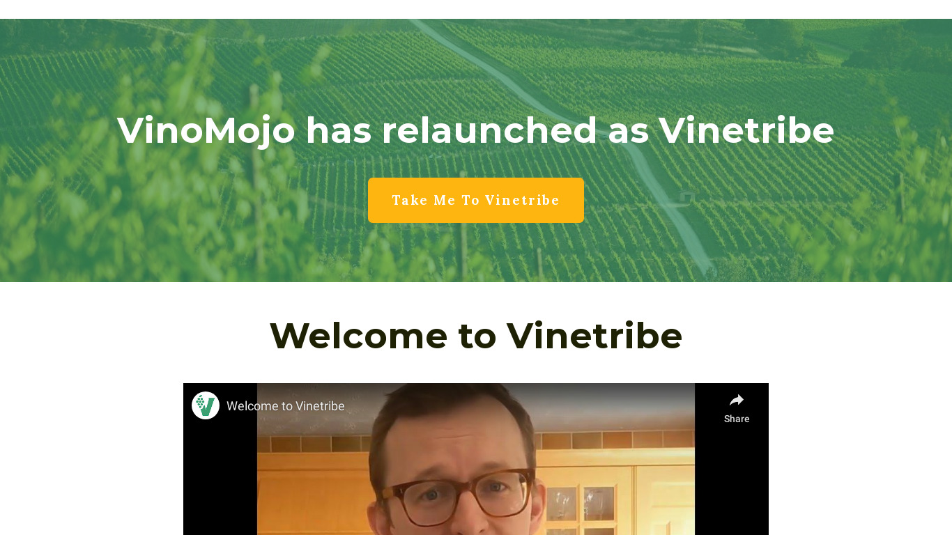 VinoMojo Landing page