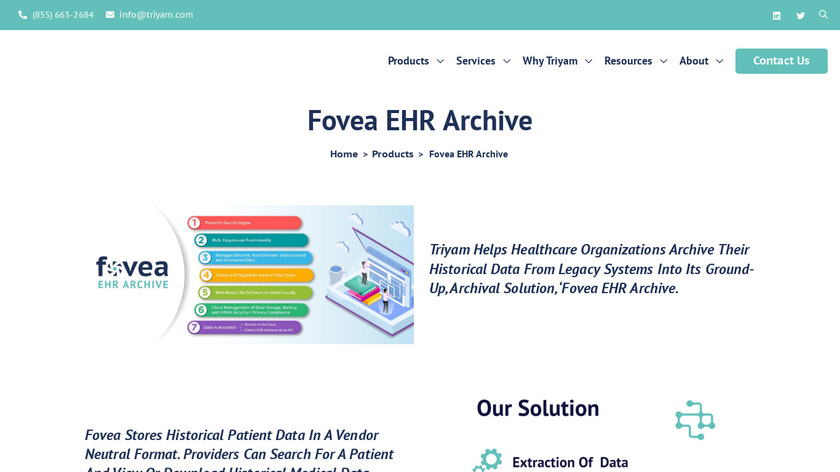 Fovea EHR Archive by Triyam Landing Page