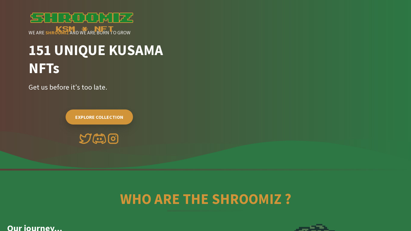 Shroomiz Landing page