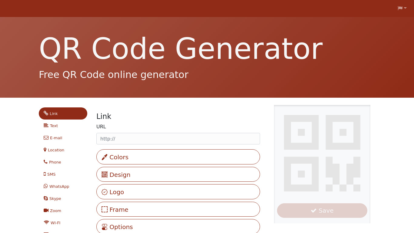 generate Qr Code Landing page