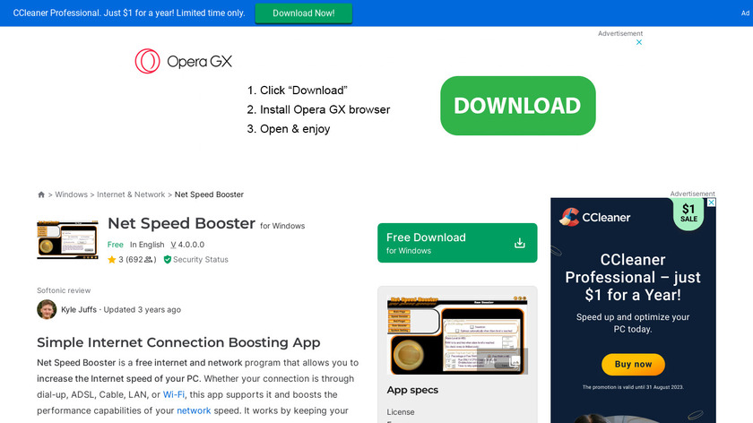 Net Speed Booster Landing Page