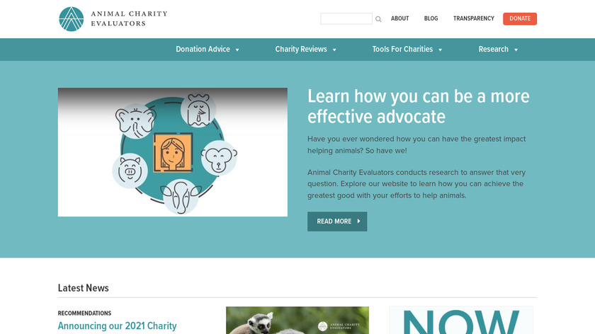 Animal Charity Evaluators Landing Page