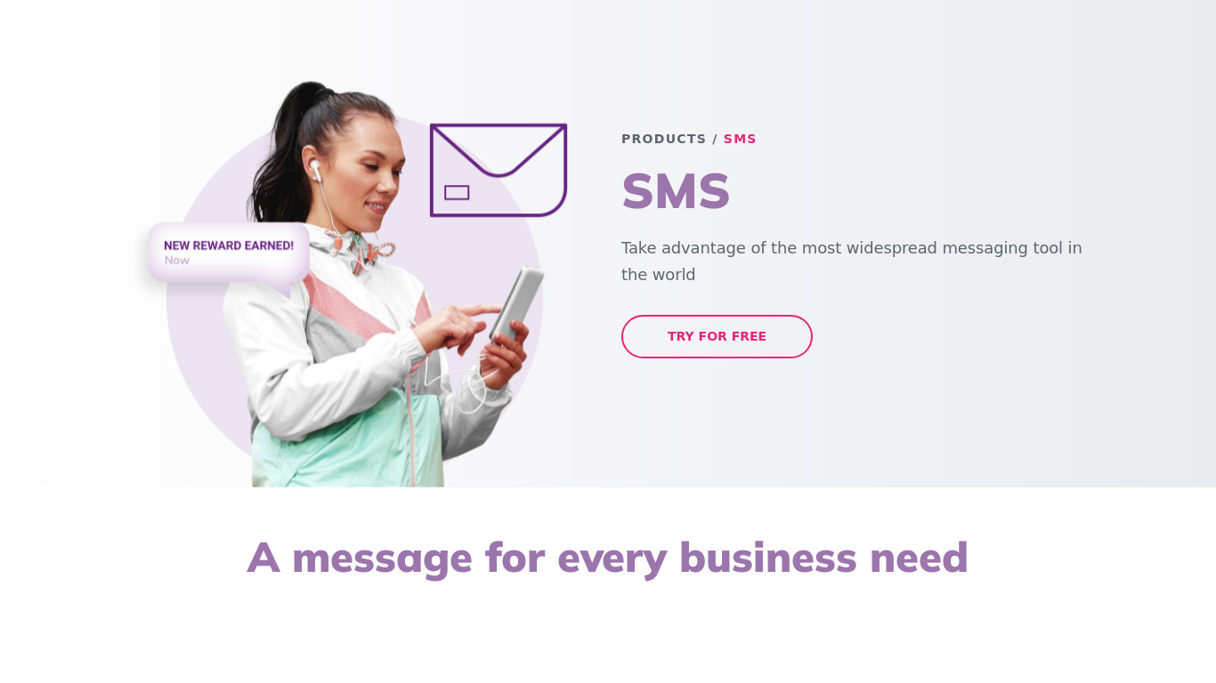 SMS Messaging Landing page