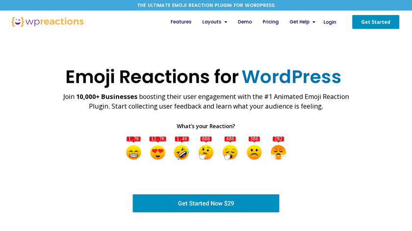 WP Reactions Landing Page