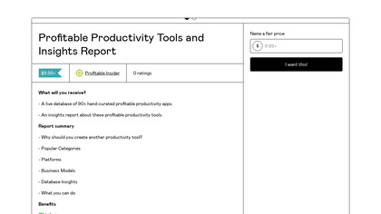 Profitable productivity apps database image