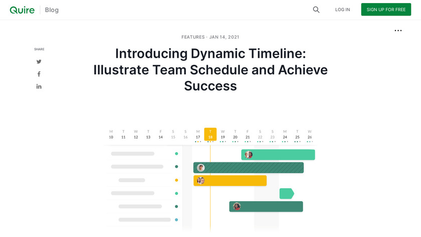 Quire Dynamic Timeline Landing Page