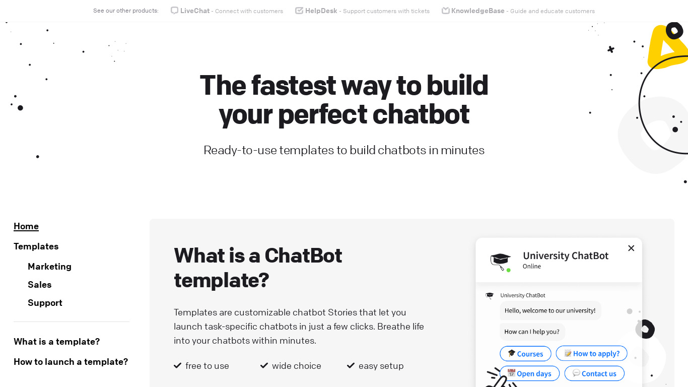 ChatBot Templates Pack Landing page