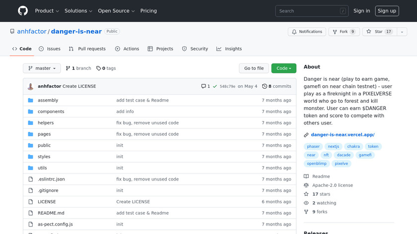 Danger is NEAR Landing Page