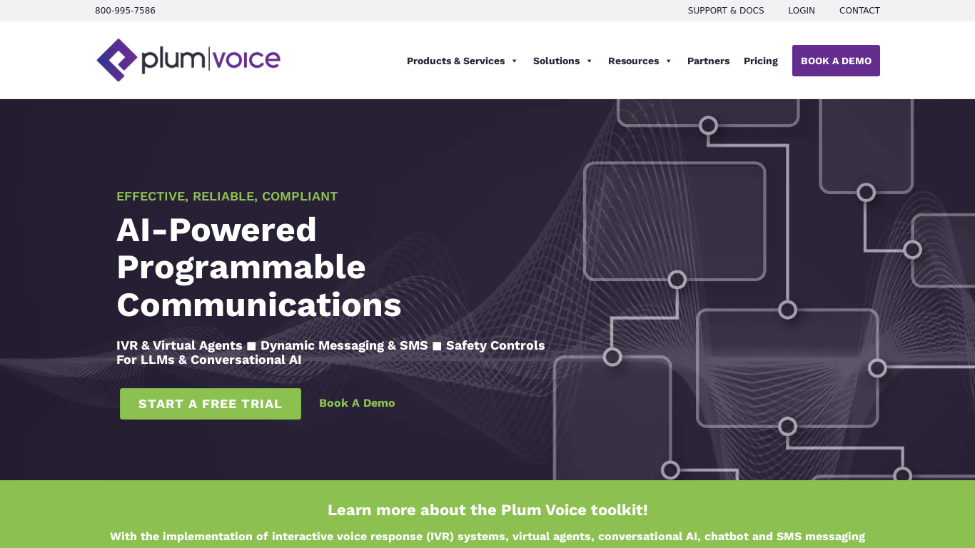 Plum Voice Landing page