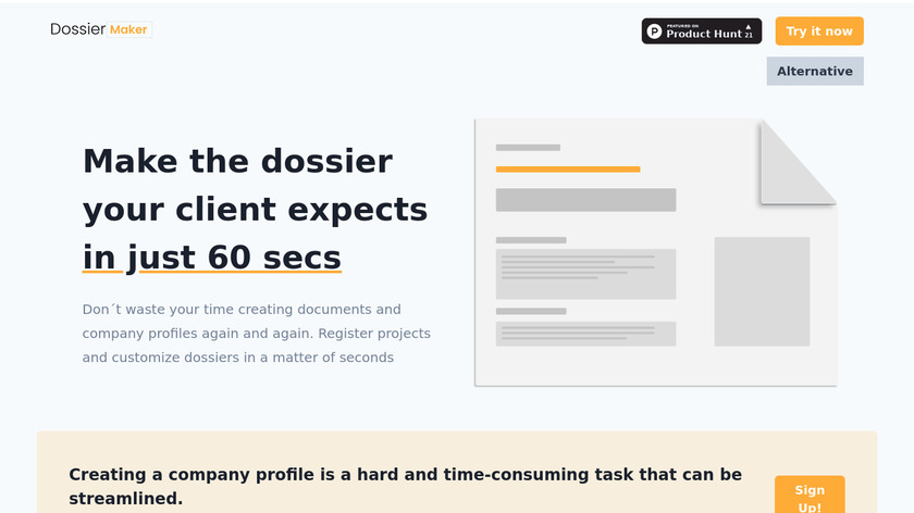 Dossier Maker Landing Page