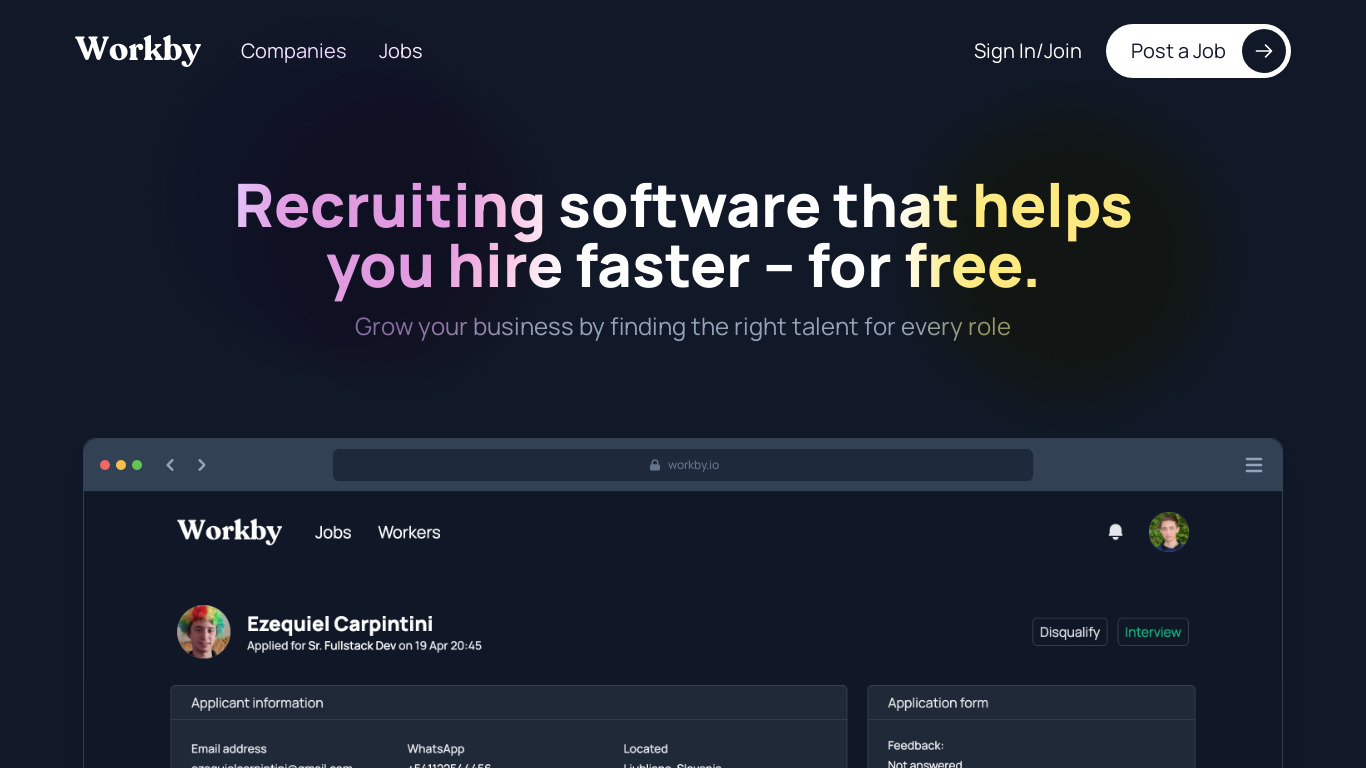 Workby Landing page