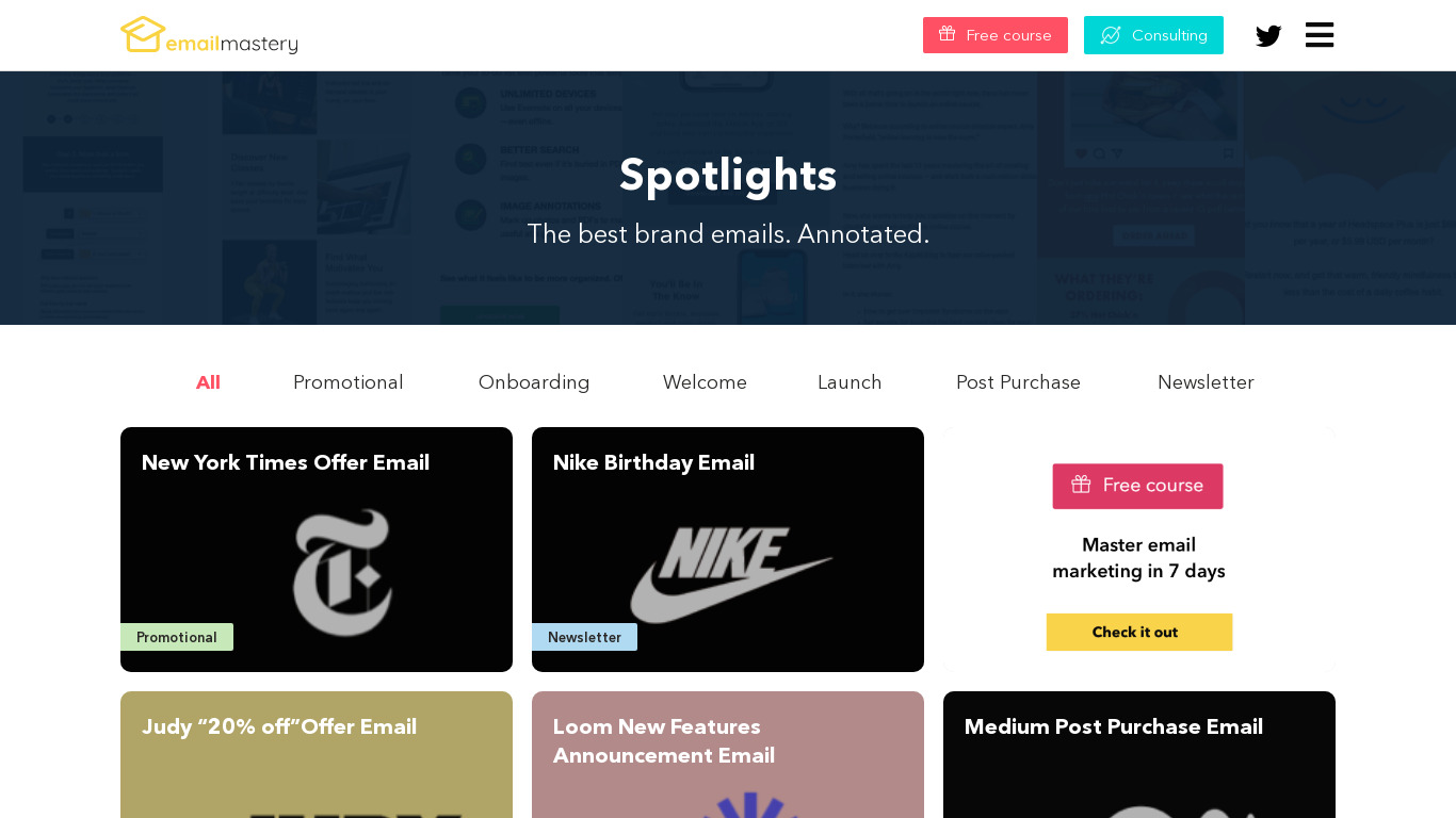 Email Spotlights Landing page