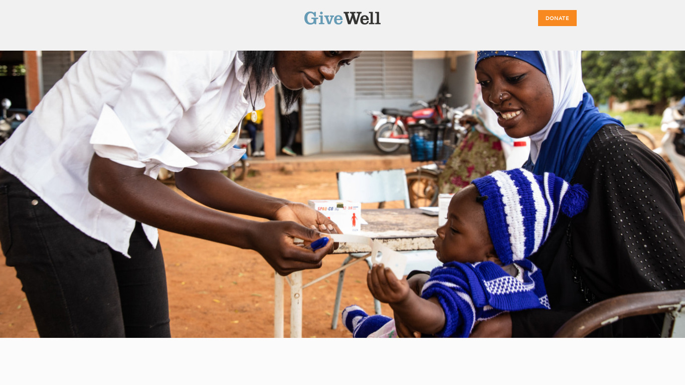 GiveWell Landing page