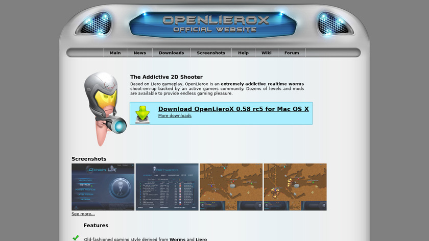 OpenLieroX Landing Page