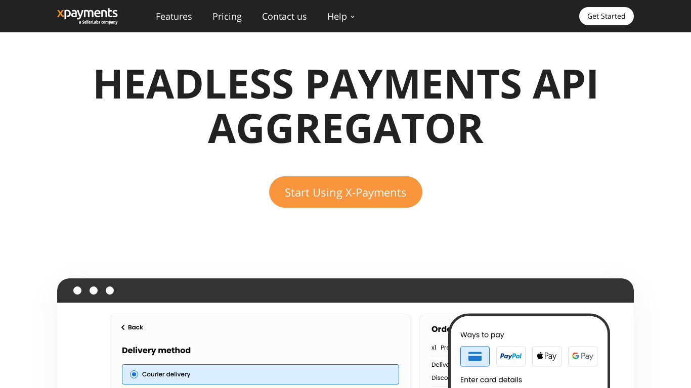 X-Payments Landing page