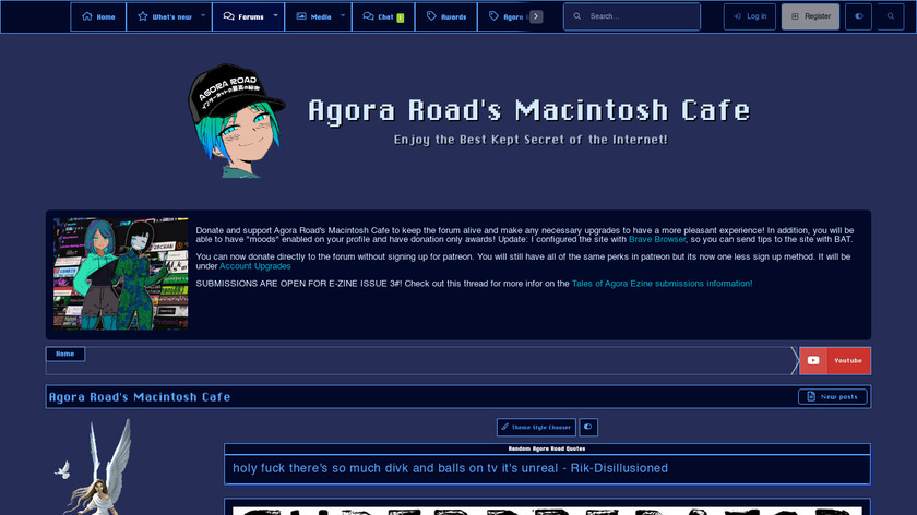Agora Road's Macintosh Cafe Landing Page