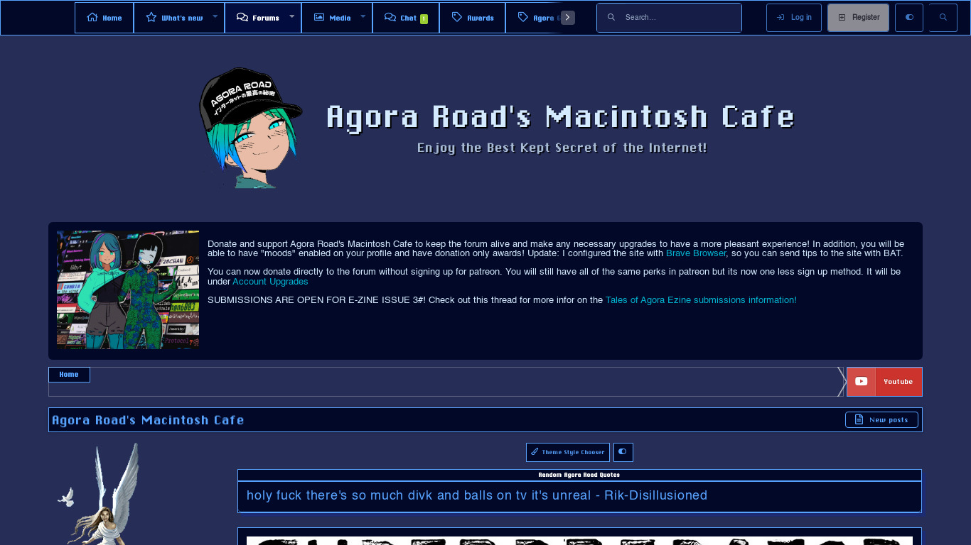 Agora Road's Macintosh Cafe Landing page