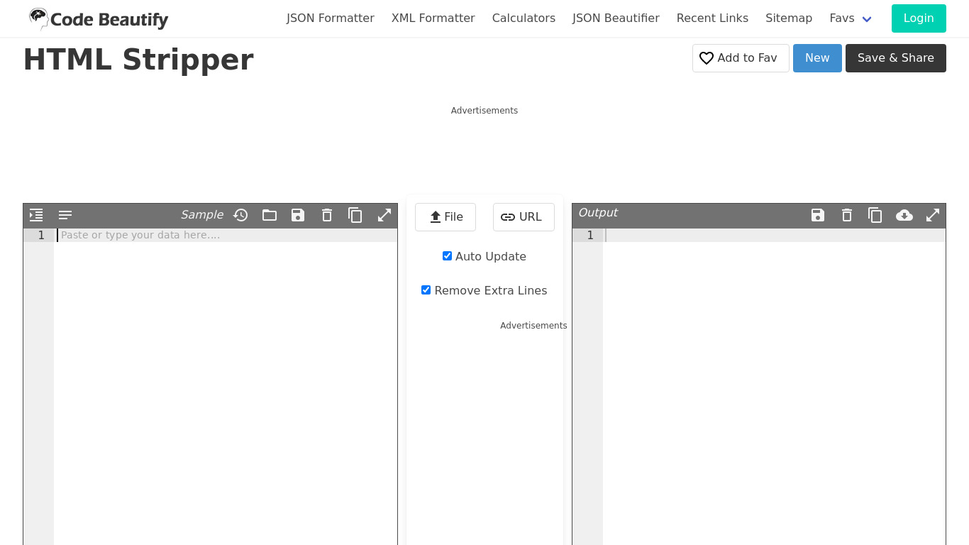 HTML Stripper Landing page